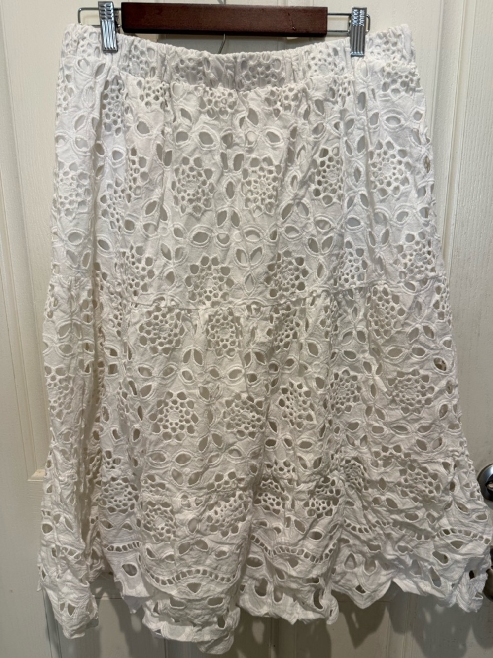 Liv Los Angeles White Crochet cotton Skirt